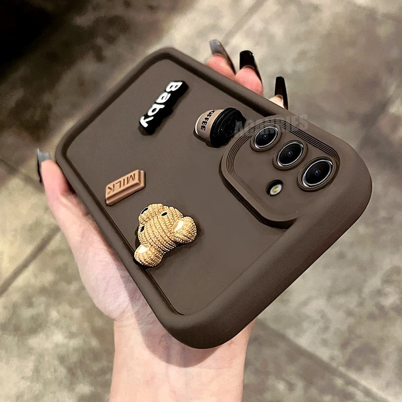 3D Bear Liquid Silicone Case For Samsung Online