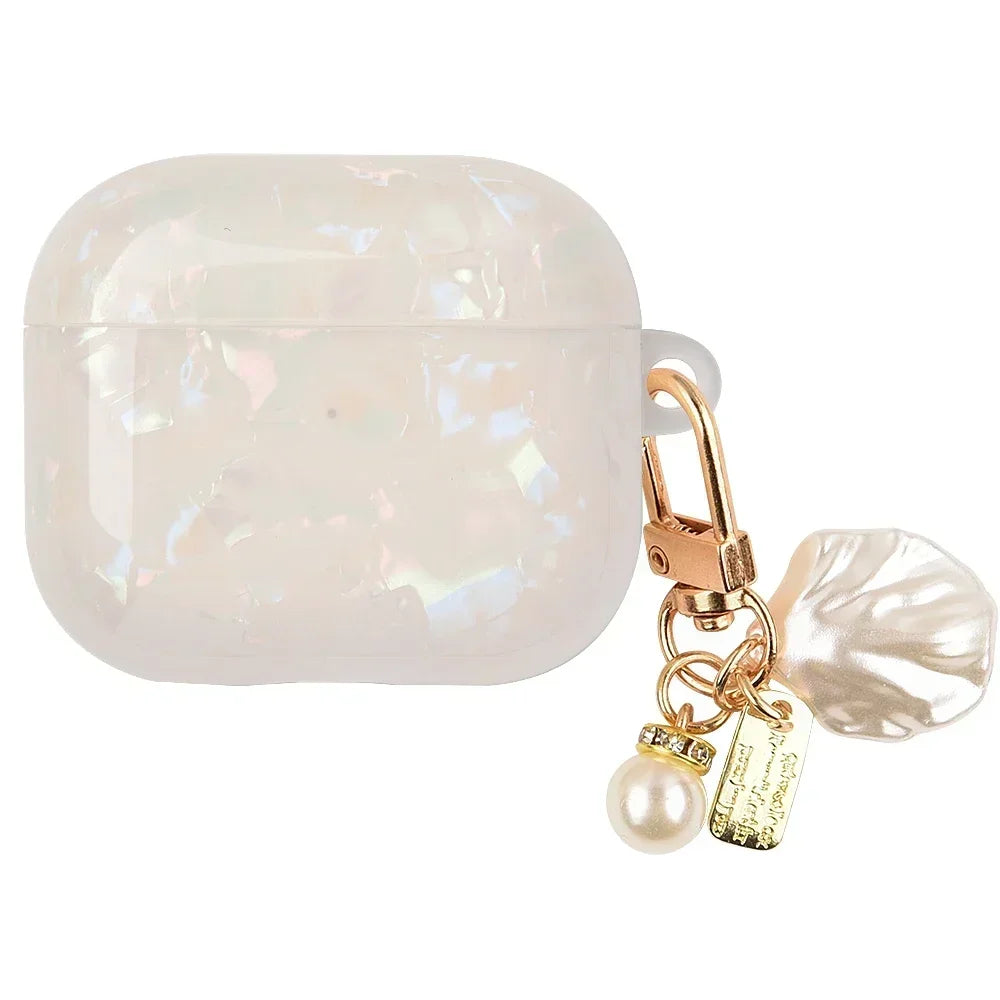 Girl Pearl Shell Keychain Case