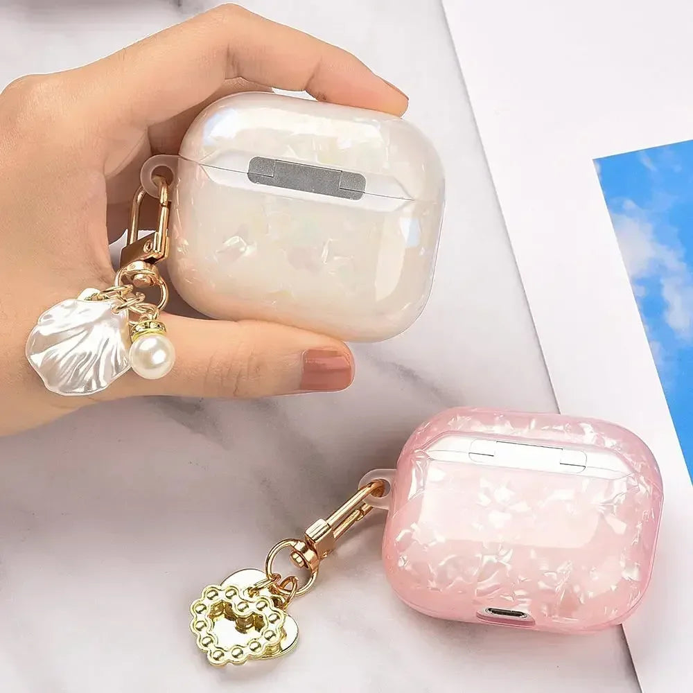 Buy Girl Pearl Shell Keychain Case for AirPods