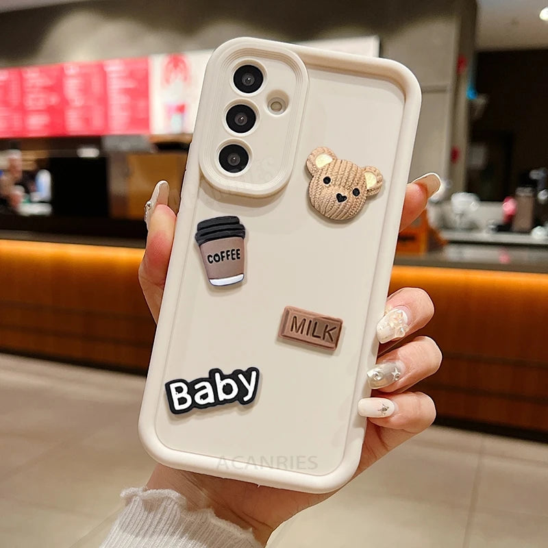 3D Bear Liquid Silicone Case For Samsung Online