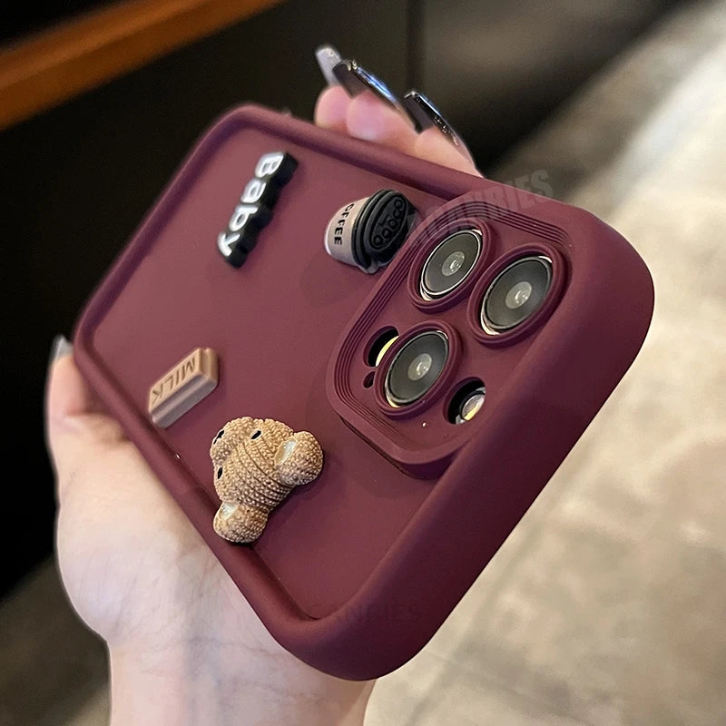 Buy 3D Bear Liquid Silicone Case For Samsung Online – CASIFY