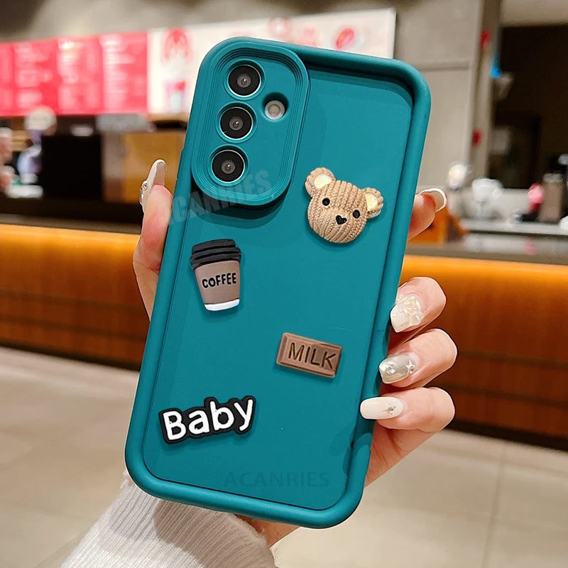 3D Bear Liquid Silicone Case For Samsung Online