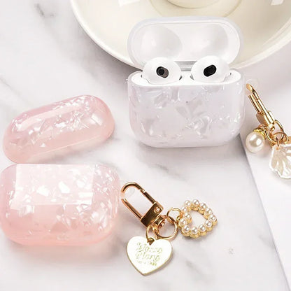 Pearl Shell Keychain Case