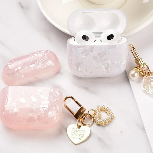 Pearl Shell Keychain Case