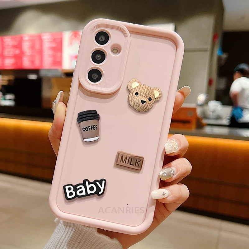 3D Bear Liquid Silicone Case For Samsung Online