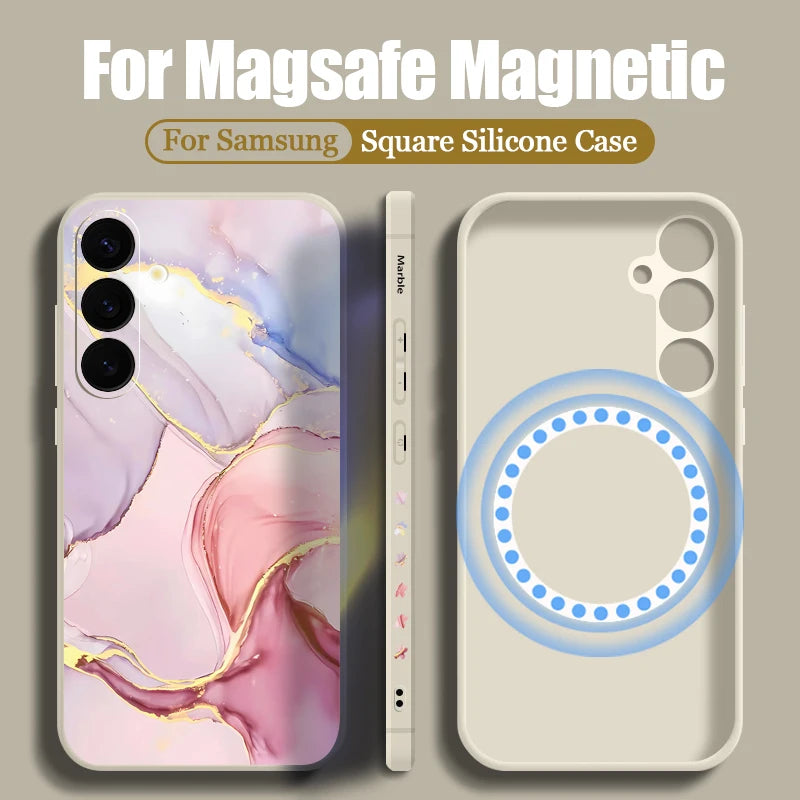 Marble Magnetic Case For Samsung 