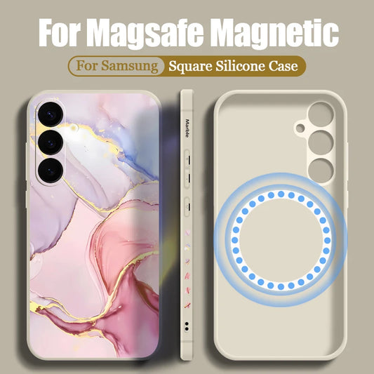 Marble Magnetic Case For Samsung 