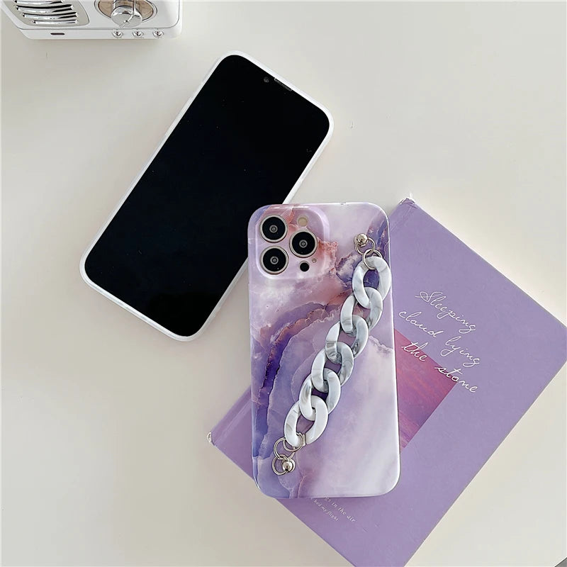 Vintage Marble Plastic Bracelet Phone Case